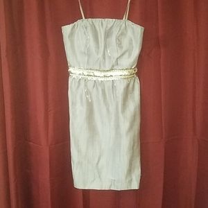 Tahari Gold Strapless Cocktail Dress